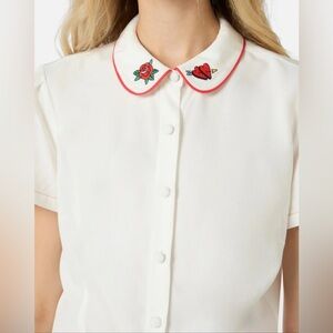 New! Collar Embroidery Blouse